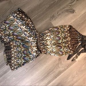 Silky mini romper dress